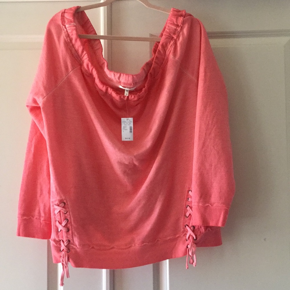 *NWT Bright Pink Off-the-shoulder Sweatshirt